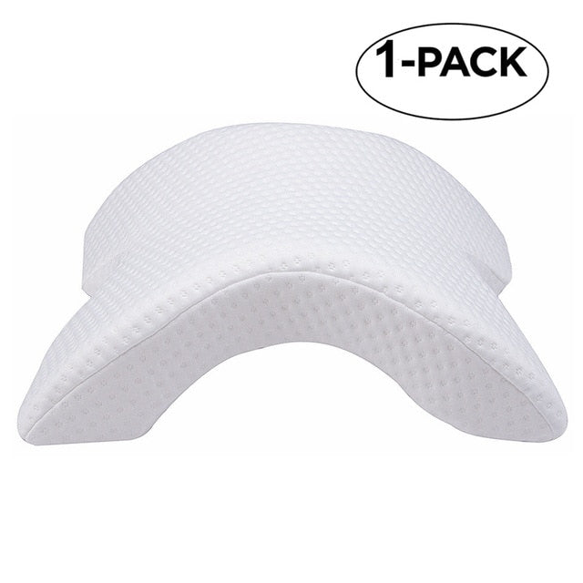 Arch U-Shaped Curved Memory Foam Sleeping Neck Cervical Pillow with Hollow Design Arm Rest Hand Pillow for Couple Side Sleepers