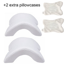 Arch U-Shaped Curved Memory Foam Sleeping Neck Cervical Pillow with Hollow Design Arm Rest Hand Pillow for Couple Side Sleepers