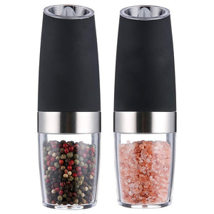 Gravity Electric Salt and Pepper Grinder Set with Adjustable Coarseness Automatic Pepper and Salt Mill