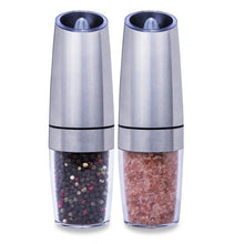 Gravity Electric Salt and Pepper Grinder Set with Adjustable Coarseness Automatic Pepper and Salt Mill