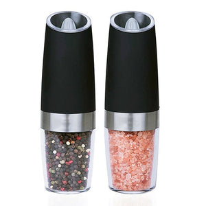 Gravity Electric Salt and Pepper Grinder Set with Adjustable Coarseness Automatic Pepper and Salt Mill